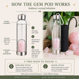 Borraccia con capsula di gemme di quarzo rosa 💧