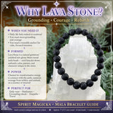Pulsera De Piedra De Lava Mala Con Bolsa De Terciopelo