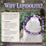 Mala Lepidolit-Armband mit Samtbeutel