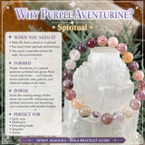 Bracelet Mala Aventurine Violette Avec Pochette En Velours
