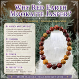 Pulsera Mala Red Earth de jaspe Mookaite con bolsa de terciopelo