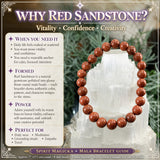 Mala Red Sandstone Bracelet With Velvet Pouch