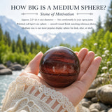 Sfera in occhio di tigre rosso - media