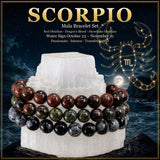 ♏ Scorpione - 23 ottobre - 21 novembre - Set di braccialetti di cristallo per astrologia zodiacale