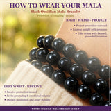 Mala Black Obsidian armbånd med fløyelspose