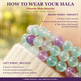 Mala Fluorite Bracelet With Velvet Pouch