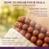 Mala Red Sandstone Bracelet With Velvet Pouch