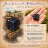 Cube dégringolé en grès bleu