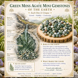 Minipedras de ágata de musgo verde (50 gramas / 1,7 onças. Lote)