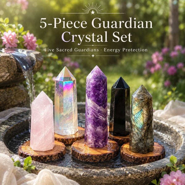 5-delt Guardian Crystal Energy Protection Set kun $29 1-dages kampagneudsalg