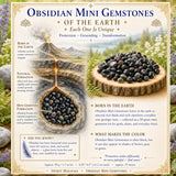 Mini pedras preciosas de obsidiana (lote de 50 gramas / 1,7 onças)