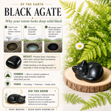 Crystal Animal Spirit Totems: Black Protection Agate Sleeping Cat
