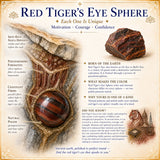 Sfera in occhio di tigre rosso - media