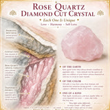 Cristal de cuarzo rosa con talla de diamante