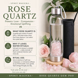 Borraccia con capsula di gemme di quarzo rosa 💧