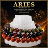 ♈ Bélier – 21 mars – 19 avril – Ensemble de bracelets en cristal d'astrologie du zodiaque.