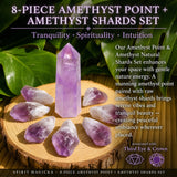 8-delt Ametyst Point + Ametyst Shards Set