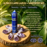 8 Parça Lapis Lazuli + Ametist Set