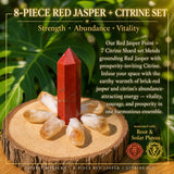 Conjunto 8 Peças Jaspe Vermelho + Citrino