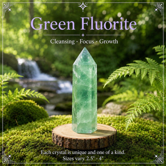 Green Fluorite crystal point