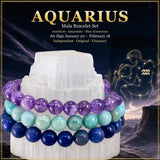 ♒ Acquario - 20 gennaio - 18 febbraio Set di braccialetti per astrologia zodiacale