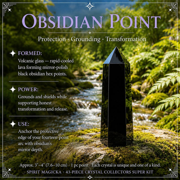 Black Obsidian crystal point