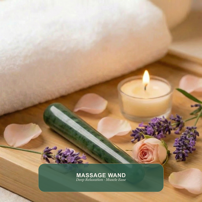 Smooth nephrite jade massage wand