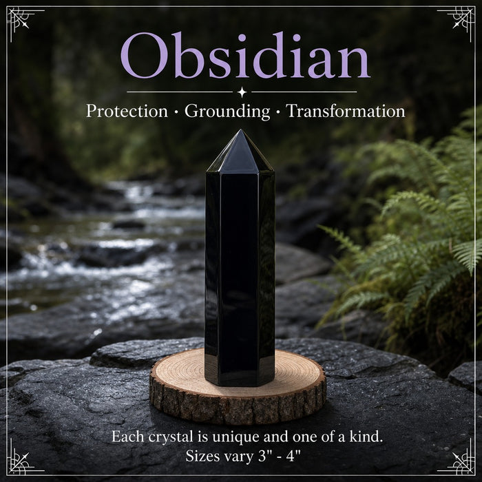 Obsidian crystal point