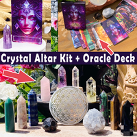 🌙 Sacred Feminine Awakening Oracle Deck, 13 Crystal Altar Set & Course