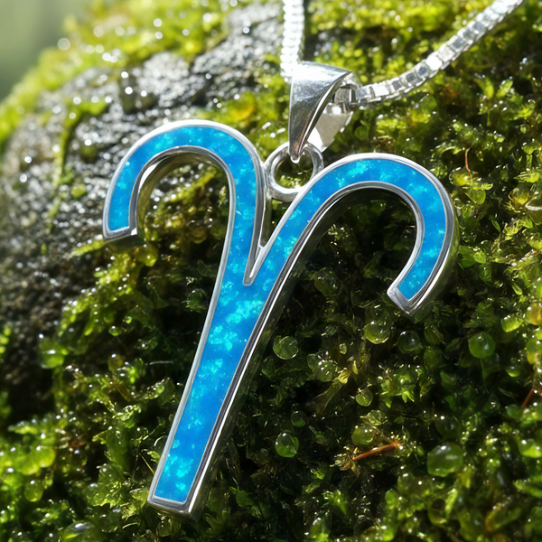 ♈  GEMSTONE JEWELRY EVENT - Aries Opal Zodiac Necklace – March 21 to April 19