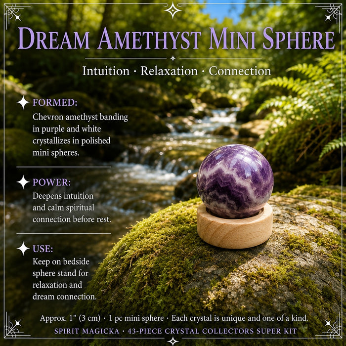 Dream Amethyst mini sphere with purple chevron banding