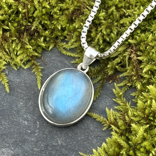 Z ARRON DESIGN Collier avec pendentif en fil de cuivre et pierre de lune Serenity