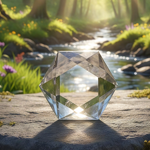 Cristal facetado de geometria sagrada de quartzo transparente