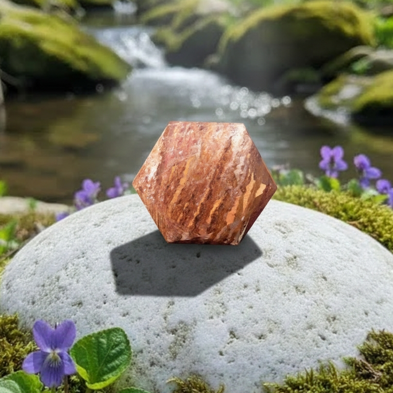 Rutilated Copper Banded Quartz Sacred Geometry Faceted Crystal – Spirit ...