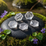 Klar kvarts hellig geometri facetteret krystal