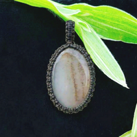 Collana con pendente Picture Jasper Macramé