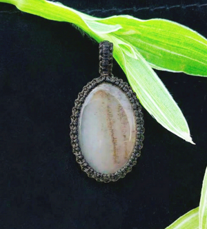 Collana con pendente Picture Jasper Macramé