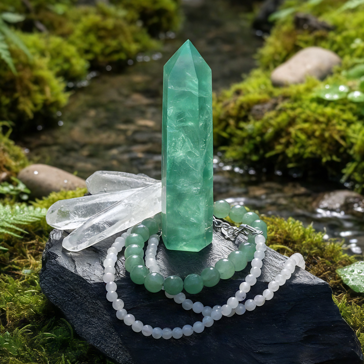 Green Fluorite Stone of Renewal Set - 70% Off