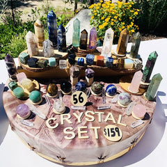56 Crystals Super Pack - 15 Wands 10 Spheres 19 Tumbled & 12 Shards - collection