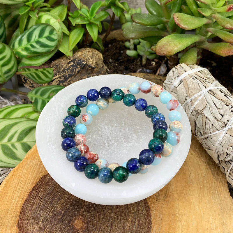 Hals Chakra Mala armbåndssæt🌈