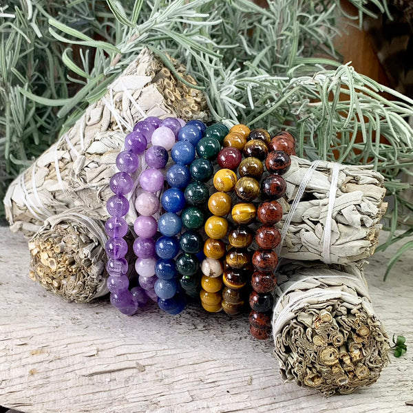 Set di chakra con bracciale Mala Bead da 7 pezzi (un braccialetto per ciascun chakra)