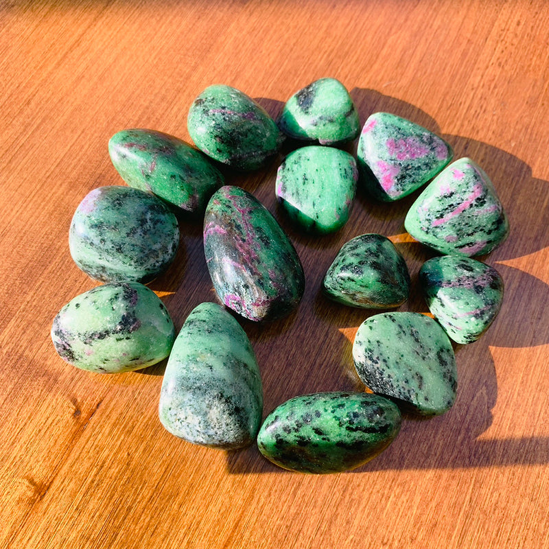 Ruby in Zoisite Tumbled Stone