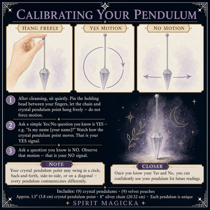 9 - Crystals Pendulums Set – Spirit Magicka