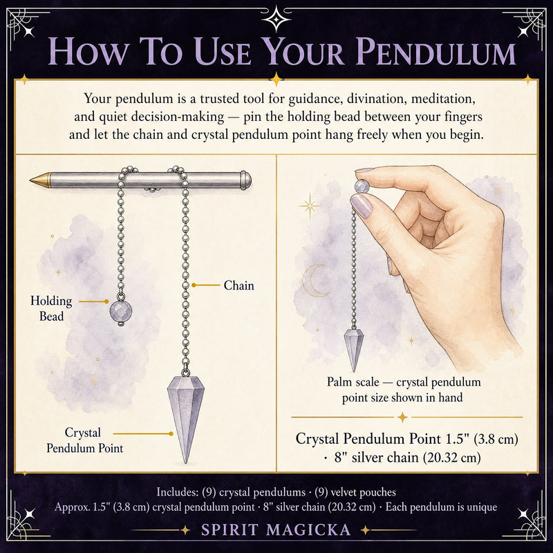 9 - Crystals Pendulums Set – Spirit Magicka