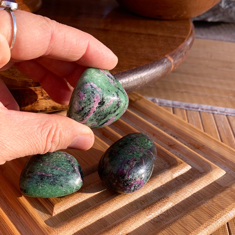 Ruby in Zoisite Tumbled Stone