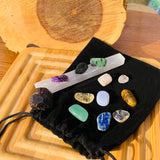 🌙 Despertar Sagrado Femenino Baraja de 13 Cartas de Oráculo + Mini Piedras Preciosas