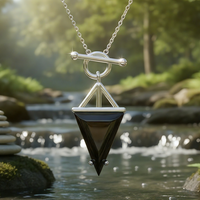Z ARRON DESIGN Collier avec pendentif en fil de cuivre et pierre de lune Serenity