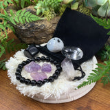 Ensemble de pochettes de protection pour bracelet Mala en obsidienne