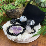 Conjunto de bolsa protectora de pulsera Obsidiana Mala