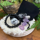 Ensemble de pochettes de protection pour bracelet Mala en obsidienne